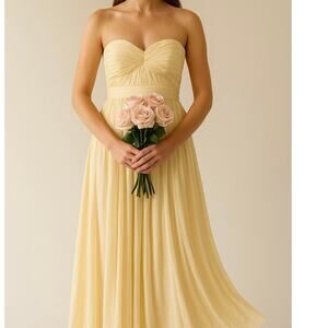 J.Crew Strapless Silk Arabelle Gown Pale Cream Butter Yellow Size 10